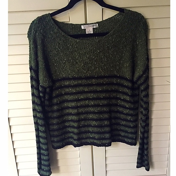 Olive & Black Striped Sweater - Picture 1 of 1